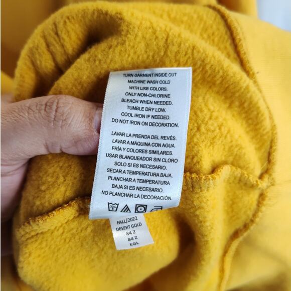 Life is Good Mustard Unisex Hoodie with Mountain Logo, M - Picture 7 of 8